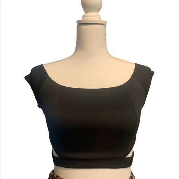 Zara Tops - Zara White and Black Collection Cropped Top